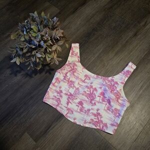 ▪︎Midnight Sky▪︎ Pink and White Croptop